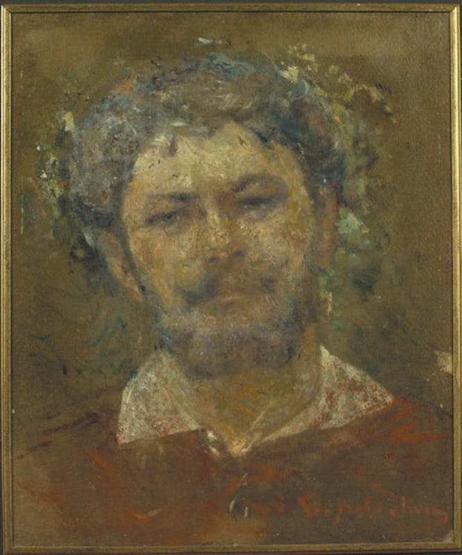 Stevens Leopold (Bruxelles 1823 – Parigi 1906), Autoritratto di Stevens Leopold,  1910 ca., olio su cartone. Firenze, Galleria degli Uffizi, Depositi