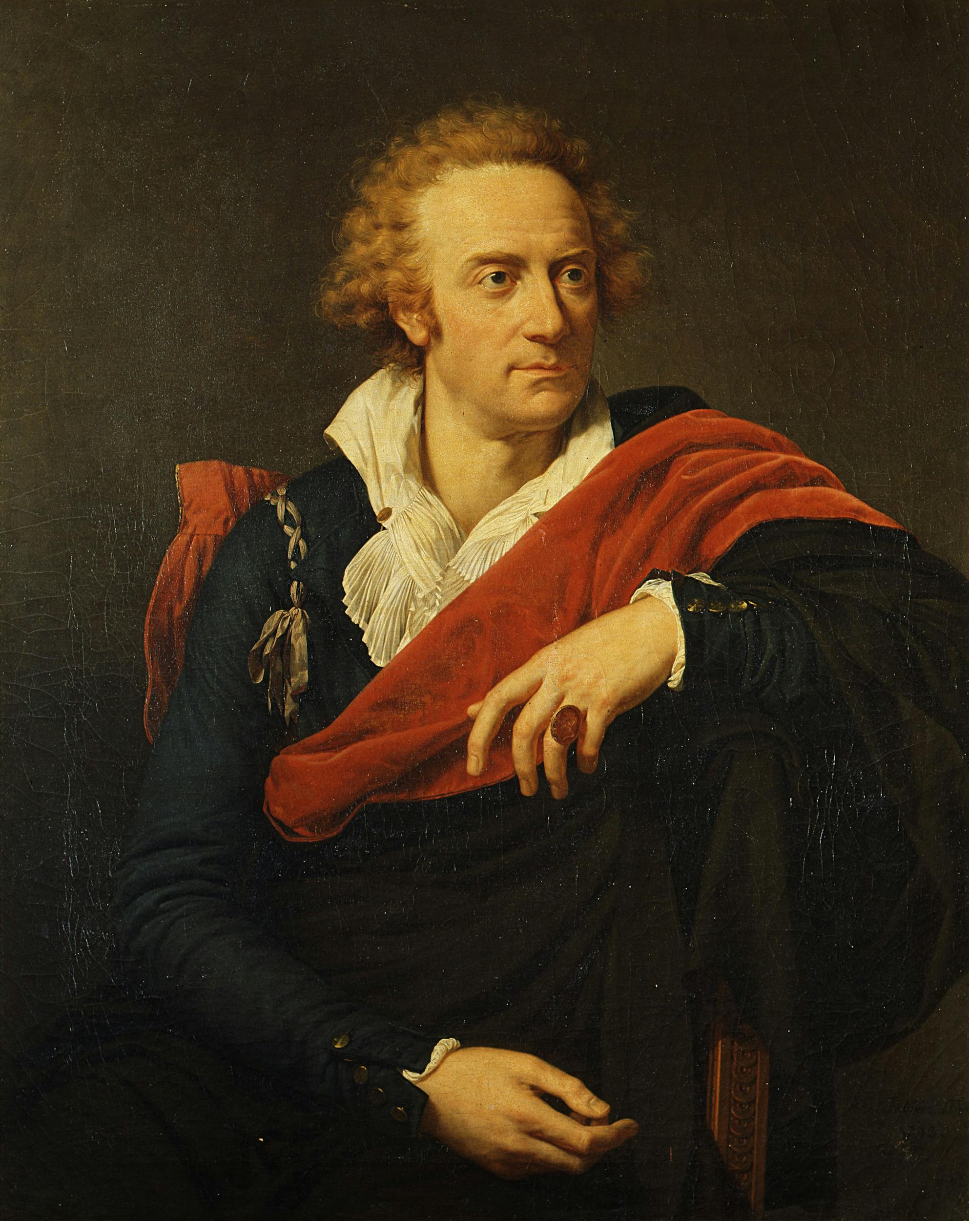 François-Xavier Fabre (Montpellier, Francia 1766 – 1837), Ritratto di  Vittorio Alfieri, 1793, olio su tela. Firenze, Galleria degli Uffizi, Depositi