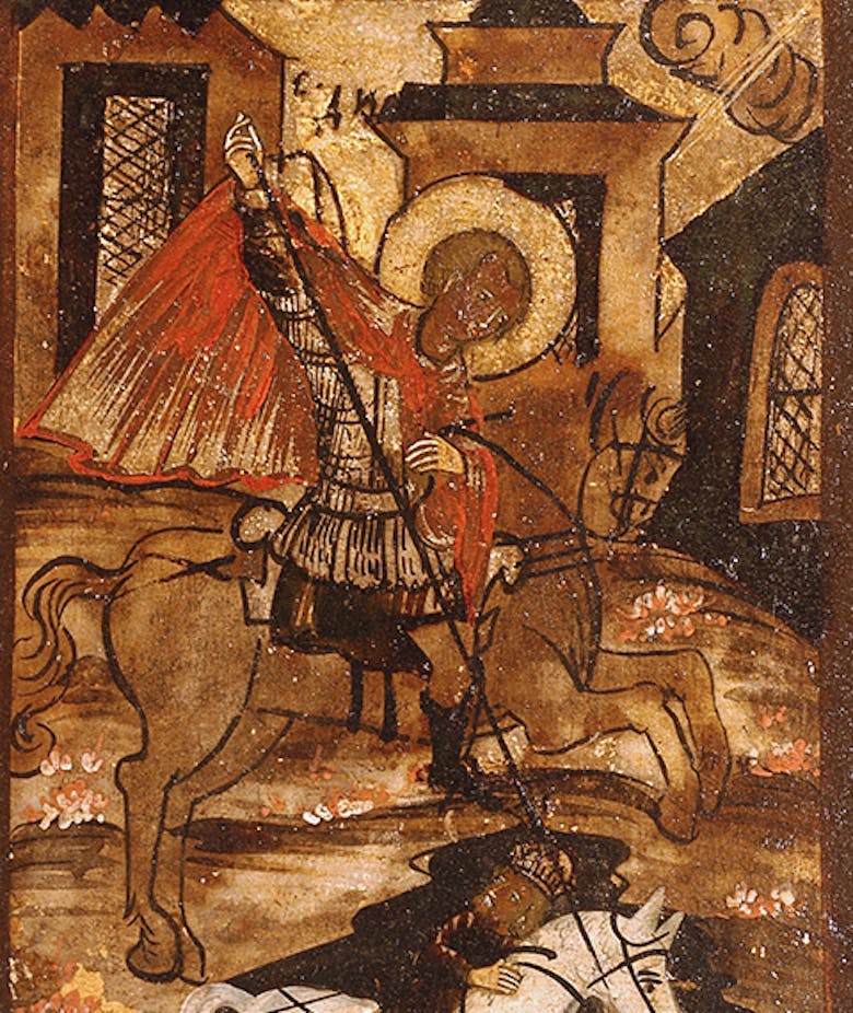 Icona Il miracolo del santo martire Demetrio di Tessalonica (Dimitrij Solunskij)