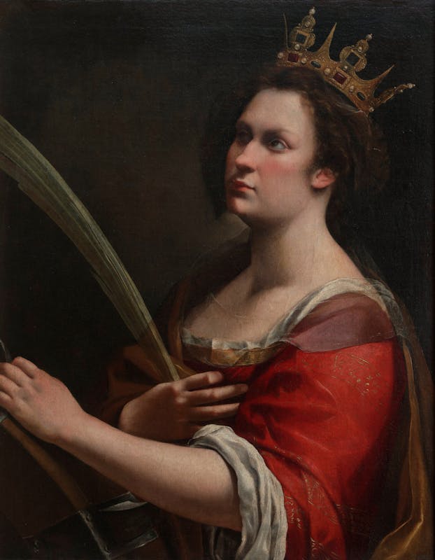 Artemisia Gentileschi (Roma 1593 - Napoli 1653), Santa Caterina d’Alessandria, 1618-1619, olio su tela. Firenze, Galleria degli Uffizi