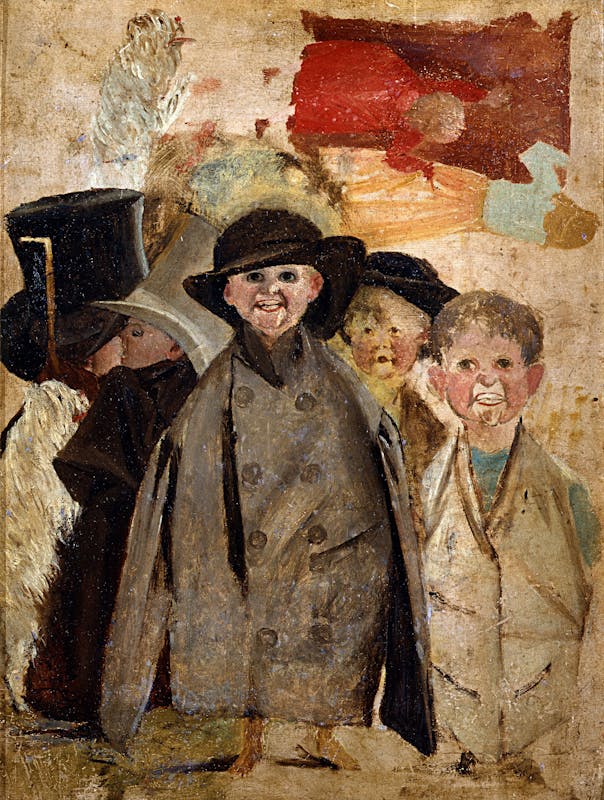 Adriano Cecioni (Firenze 1836 - 1886), Ragazzi mascherati da grandi, XIX secolo (ante 1886), olio su tela. Firenze, Galleria d’Arte Moderna, Depositi