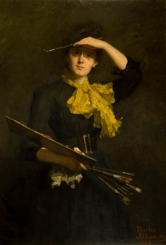 Thérèse Schwartze (1851 – 1918), Autoritratto di Thérese Schwartze van Duyl, XIX secolo (1888), olio su tela. Firenze, Galleria degli Uffizi, Depositi