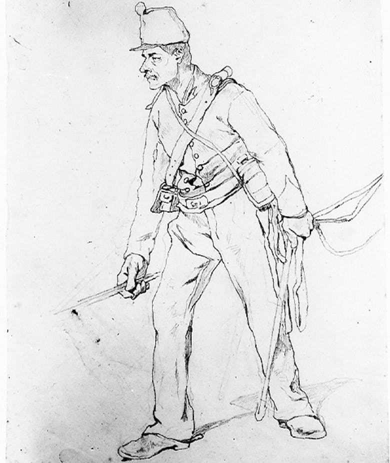 Military life in the graphic of Giovanni Fattori