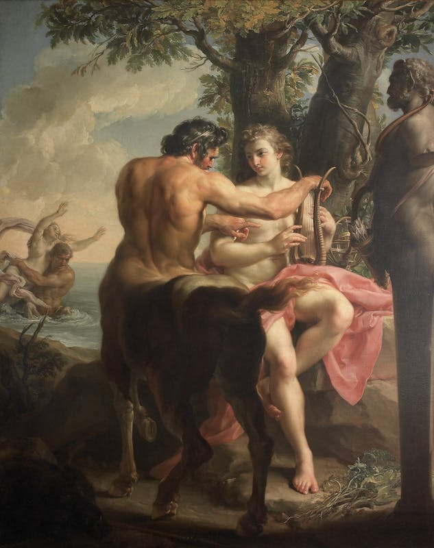 Pompeo Girolamo Batoni (Lucca 1708 - Roma 1787), Achille dal centauro Chirone, 1746, olio su tela. Firenze, Galleria degli Uffizi, Depositi