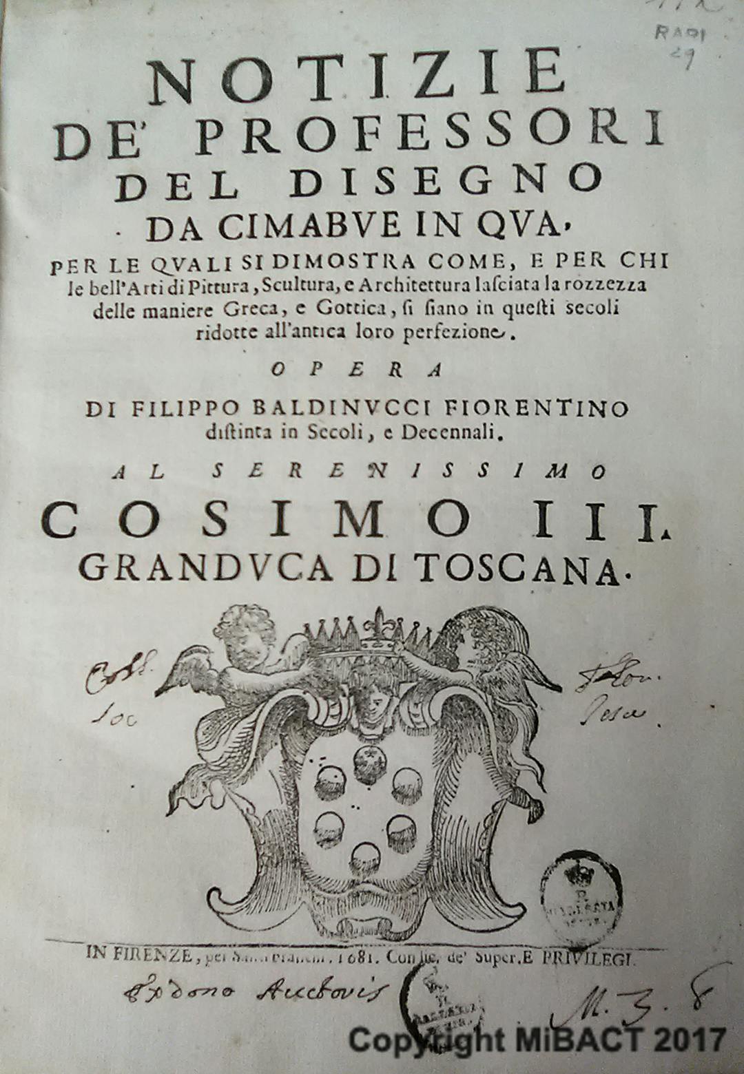 Notizie dei professori del disegno di Filippo Baldinucci Opere Le