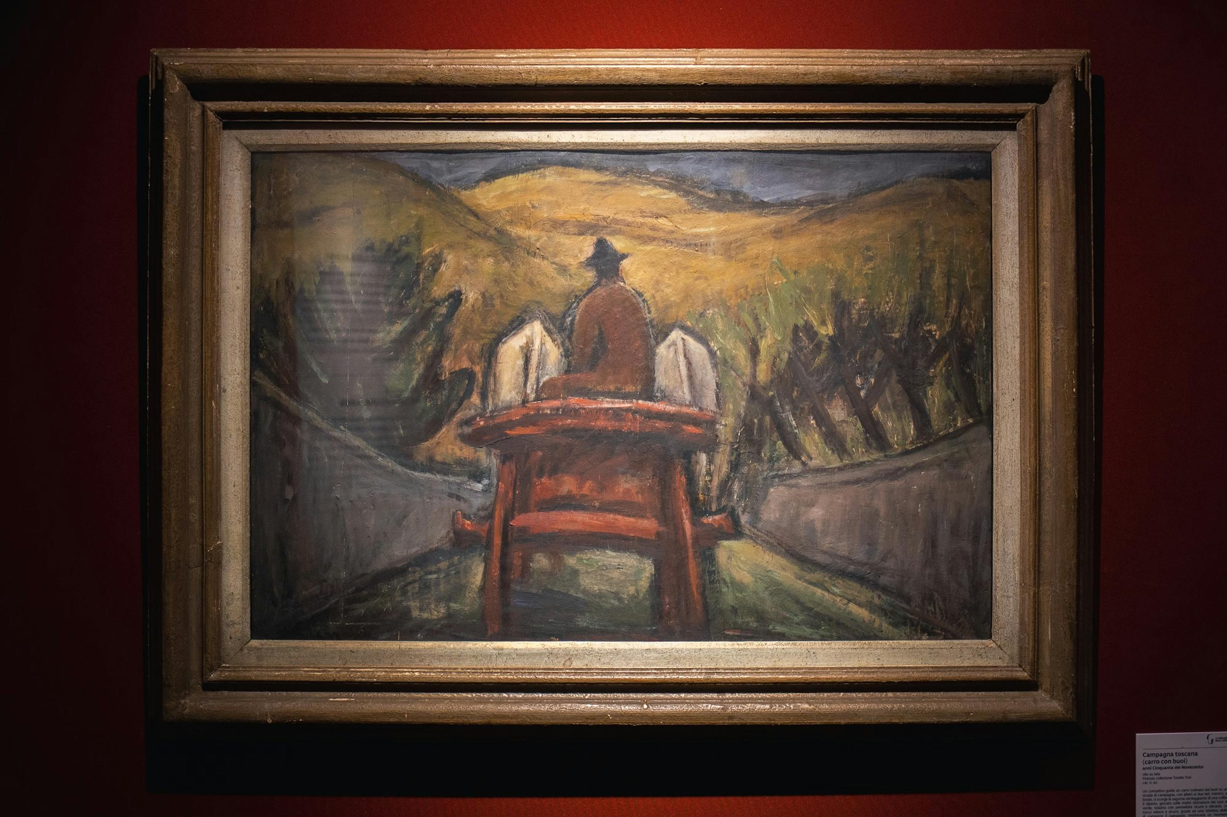 Campagna toscana (Carro con buoi) anni Cinquanta olio su tela; cm 81x111 Firenze, Collezione Torello Tosi 