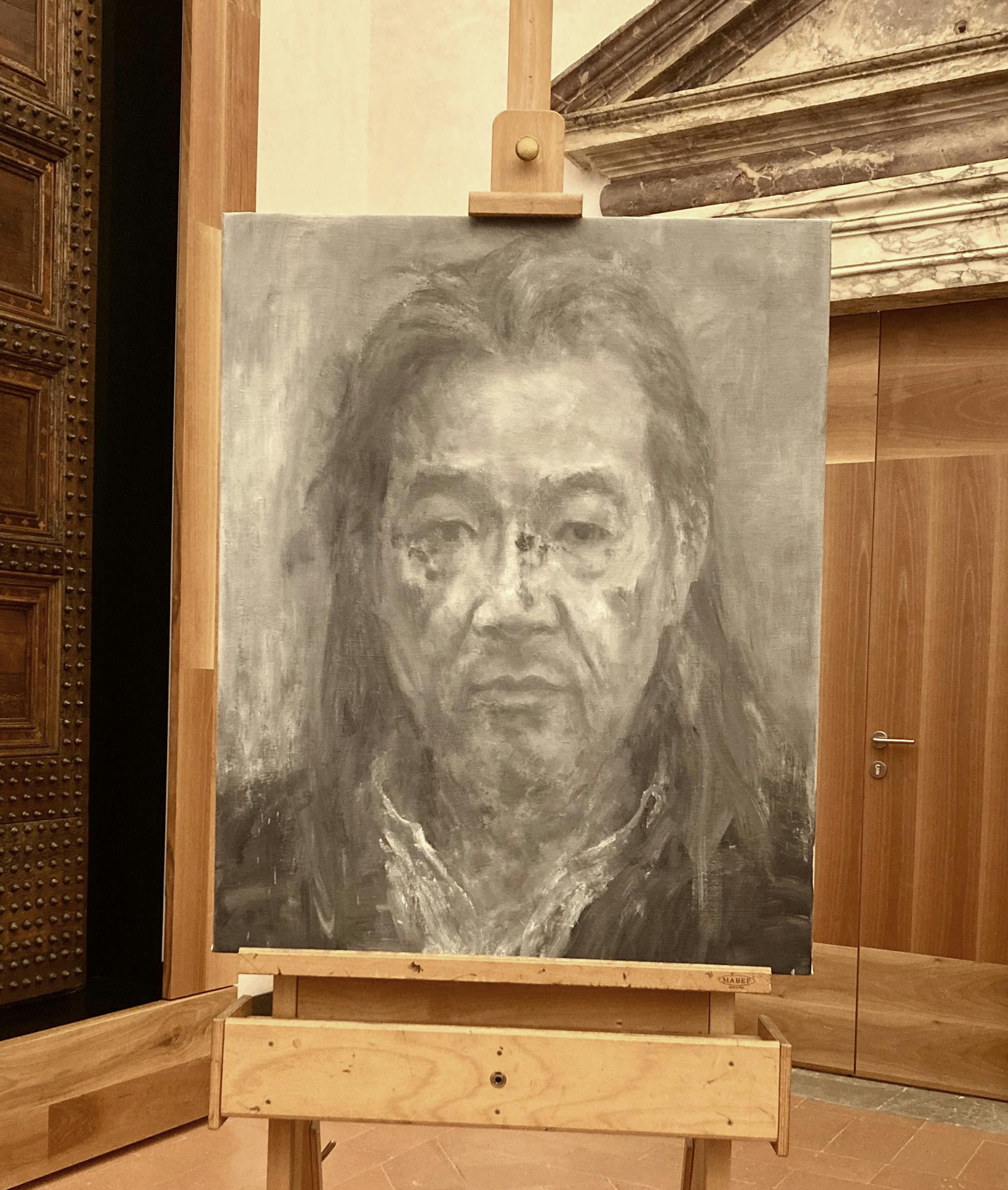 Yan Pei-Ming (Shanghai 1960)  Autoportrait  2022  Olio su tela  Cm 100 x 81