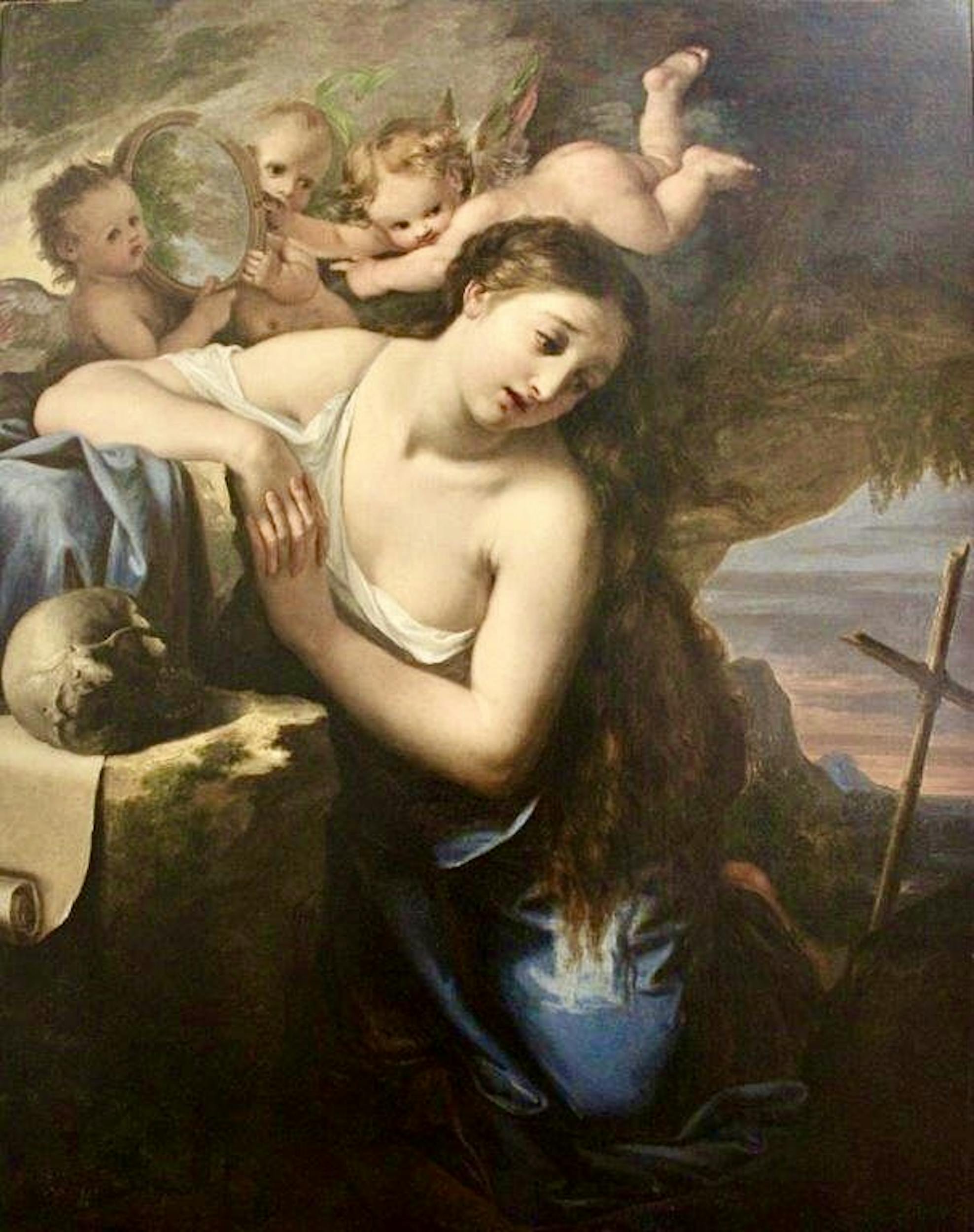 Giuseppe Bezzuoli (1784-1855) Maria Maddalena tentata dalle bellezze della vita passata,1841 cm 130 x 101,5  olio su tela
