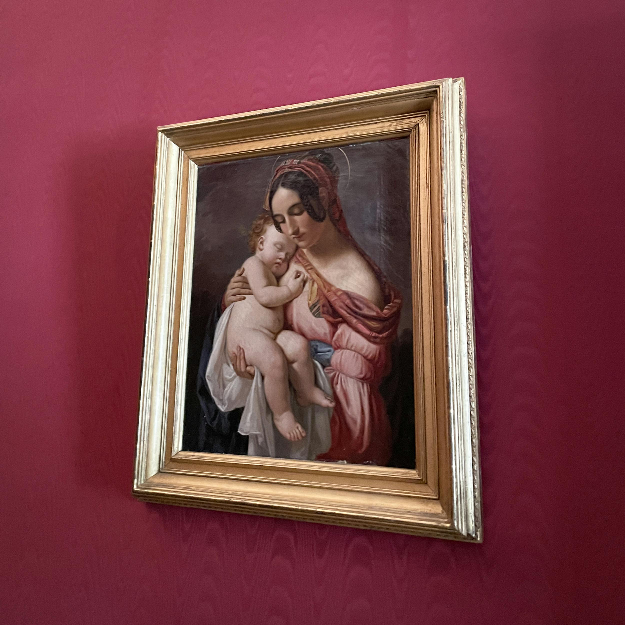 Giuseppe Bezzuoli (Firenze, 1784 – 1855) Madonna col Bambino dormiente, 1838 cm 56 x 46 olio su tela